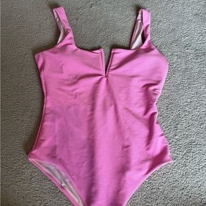 Beach Riot Pink Ribbed One-Piece